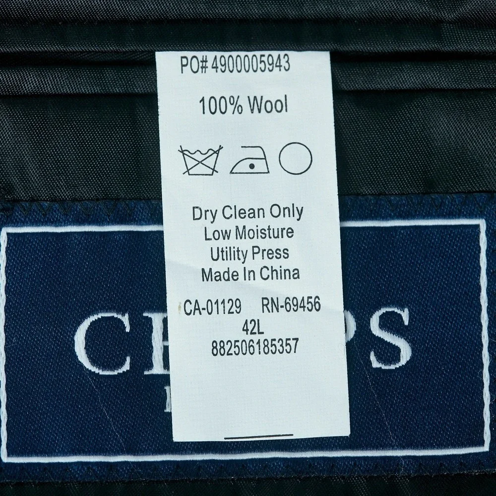 Chaps Men's Gray Pinstripe‎ Wool Suit Jacket Blazer 42L Formal Business READ